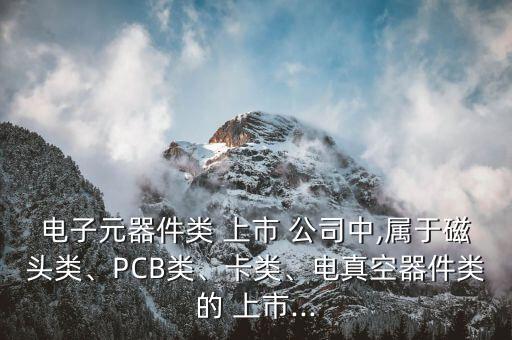 電子元器件類 上市 公司中,屬于磁頭類、PCB類、卡類、電真空器件類的 上市...
