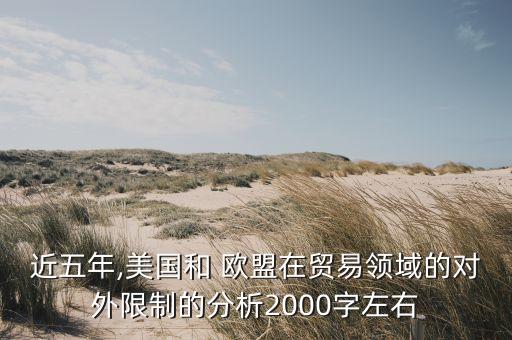 近五年,美國和 歐盟在貿(mào)易領(lǐng)域的對(duì)外限制的分析2000字左右