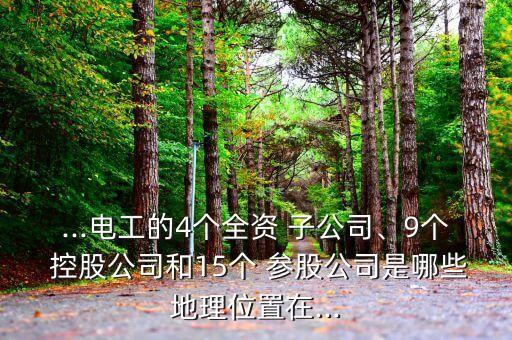 ...電工的4個(gè)全資 子公司、9個(gè) 控股公司和15個(gè) 參股公司是哪些地理位置在...