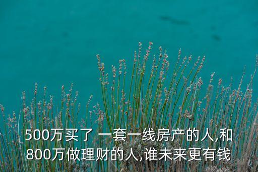 500萬(wàn)買(mǎi)了 一套一線房產(chǎn)的人,和800萬(wàn)做理財(cái)?shù)娜?誰(shuí)未來(lái)更有錢(qián)