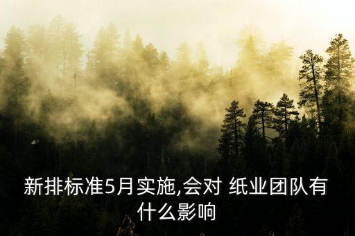 新排標(biāo)準(zhǔn)5月實施,會對 紙業(yè)團隊有什么影響