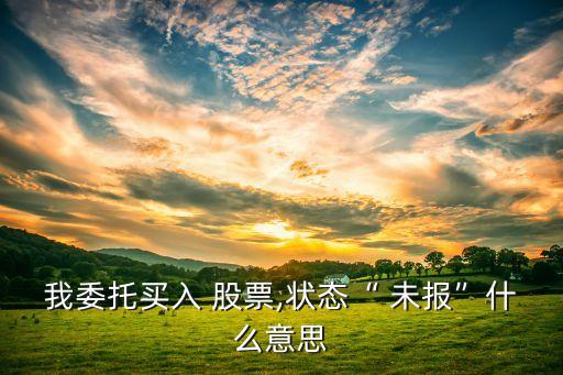 股票帳號(hào)顯示未報(bào),股票為什么顯示已報(bào)卻沒買到