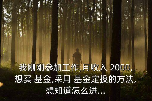 我剛剛參加工作,月收入 2000,想買 基金,采用 基金定投的方法,想知道怎么進...