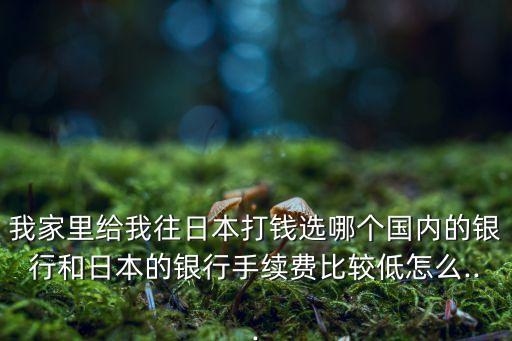 我家里給我往日本打錢選哪個國內(nèi)的銀行和日本的銀行手續(xù)費(fèi)比較低怎么...