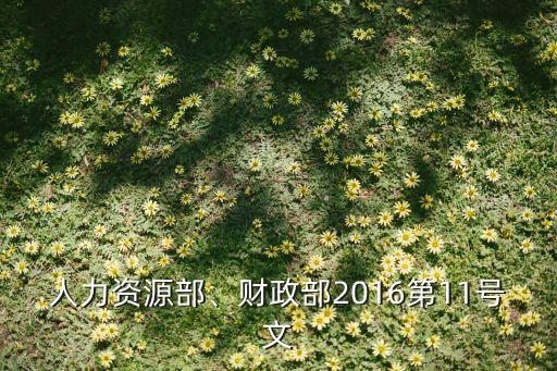 人力資源部、財政部2016第11號文