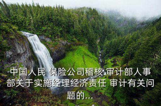 中國人民 保險公司稽核 審計部人事部關(guān)于實施經(jīng)理經(jīng)濟(jì)責(zé)任 審計有關(guān)問題的...