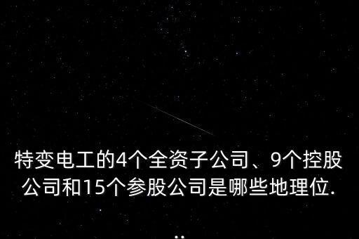 特變電工的4個全資子公司、9個控股公司和15個參股公司是哪些地理位...