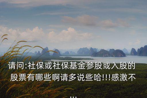 請問:社保或社?；饏⒐苫蛉牍傻?股票有哪些啊請多說些哈!!!感激不...