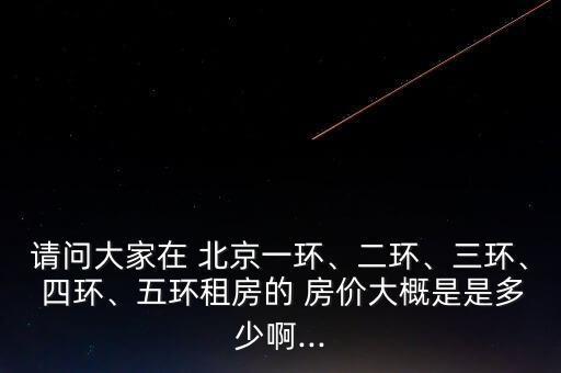 請問大家在 北京一環(huán)、二環(huán)、三環(huán)、 四環(huán)、五環(huán)租房的 房價(jià)大概是是多少啊...