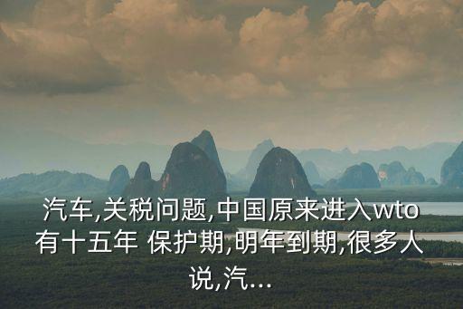 汽車,關(guān)稅問題,中國(guó)原來進(jìn)入wto有十五年 保護(hù)期,明年到期,很多人說,汽...