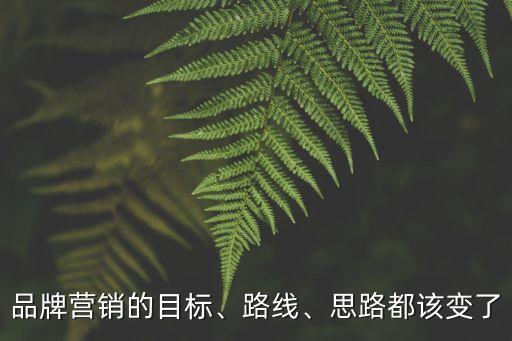 品牌營銷的目標、路線、思路都該變了