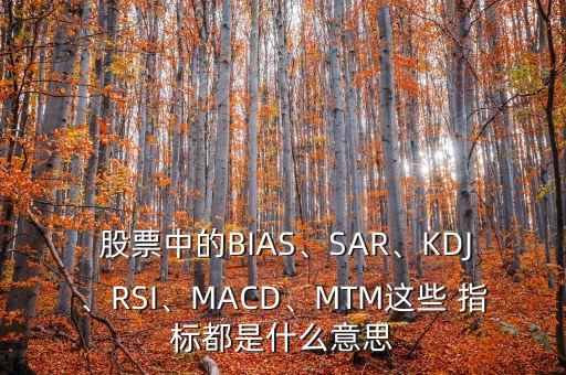  股票中的BIAS、SAR、KDJ、RSI、MACD、MTM這些 指標(biāo)都是什么意思