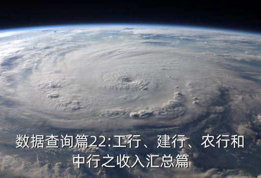 數(shù)據(jù)查詢篇22:工行、建行、農(nóng)行和中行之收入?yún)R總篇