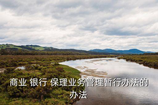商業(yè) 銀行 保理業(yè)務管理暫行辦法的辦法