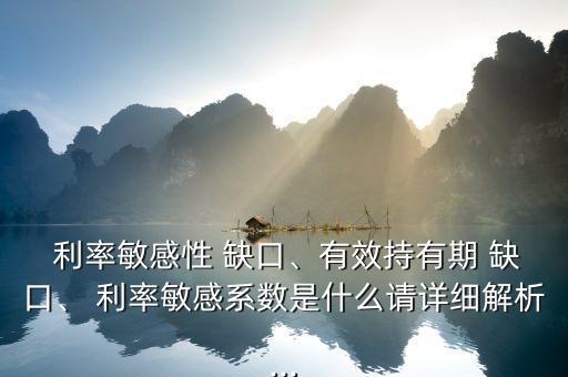  利率敏感性 缺口、有效持有期 缺口、 利率敏感系數(shù)是什么請(qǐng)?jiān)敿?xì)解析...