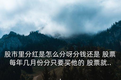 股市里分紅是怎么分呀分錢(qián)還是 股票每年幾月份分只要買他的 股票就...