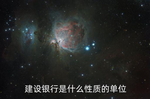  建設銀行是什么性質的單位