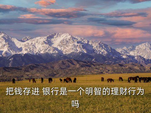 把錢存進(jìn) 銀行是一個明智的理財(cái)行為嗎