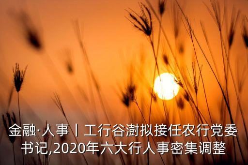 金融·人事丨工行谷澍擬接任農(nóng)行黨委書(shū)記,2020年六大行人事密集調(diào)整