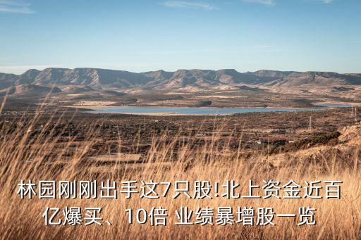 林園剛剛出手這7只股!北上資金近百億爆買、10倍 業(yè)績(jī)暴增股一覽