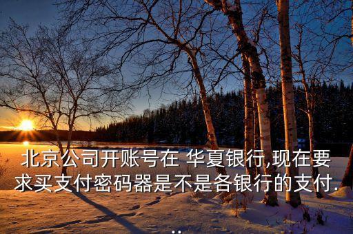 北京公司開賬號(hào)在 華夏銀行,現(xiàn)在要求買支付密碼器是不是各銀行的支付...