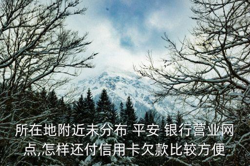 所在地附近未分布 平安 銀行營業(yè)網點,怎樣還付信用卡欠款比較方便