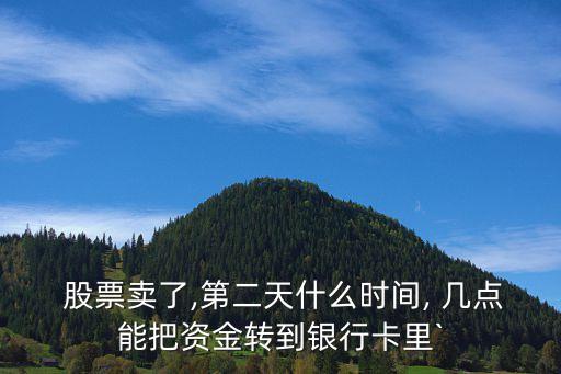  股票賣了,第二天什么時間, 幾點能把資金轉到銀行卡里`