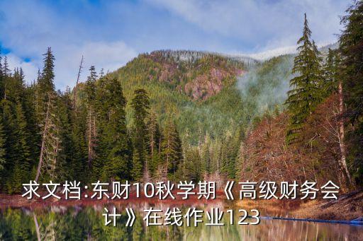 求文檔:東財10秋學期《高級財務(wù)會計》在線作業(yè)123