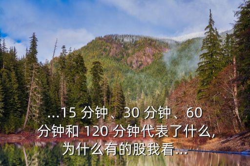 ...15 分鐘、30 分鐘、60 分鐘和 120 分鐘代表了什么,為什么有的股我看...