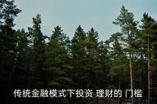 傳統(tǒng)金融模式下投資 理財(cái)?shù)?門(mén)檻
