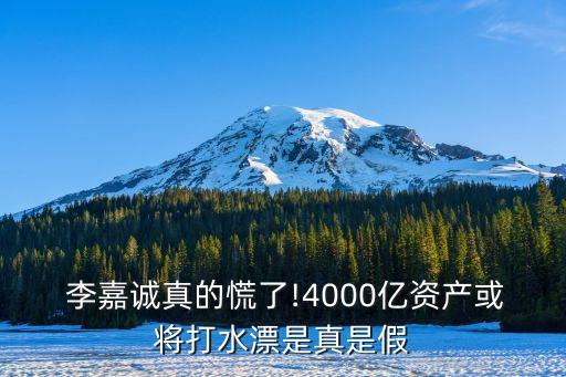  李嘉誠(chéng)真的慌了!4000億資產(chǎn)或?qū)⒋蛩钦媸羌? class=
