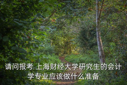 請(qǐng)問(wèn)報(bào)考 上海財(cái)經(jīng)大學(xué)研究生的會(huì)計(jì)學(xué)專(zhuān)業(yè)應(yīng)該做什么準(zhǔn)備