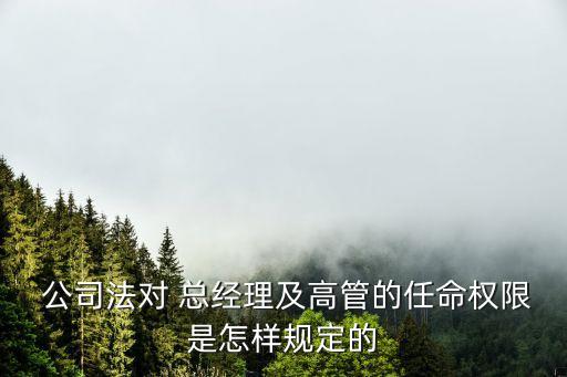  公司法對 總經(jīng)理及高管的任命權限是怎樣規(guī)定的